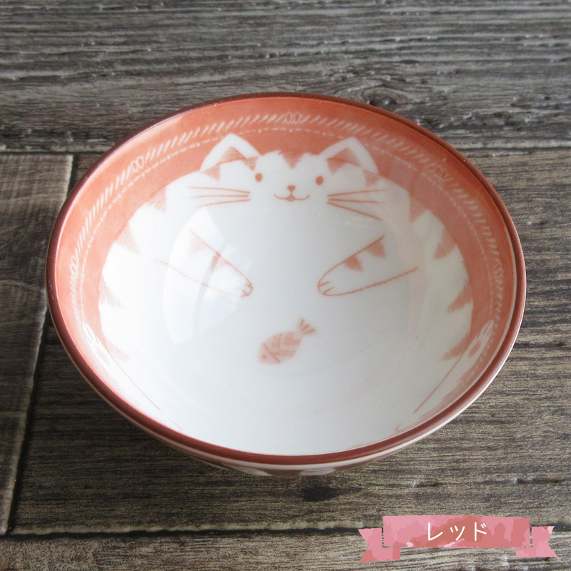 ごちそうネコちゃん お茶碗(2色選択)/ こども用食器 キッズ ごちそうネコちゃん お茶碗(2色選択)/ こども用食器 キッズ