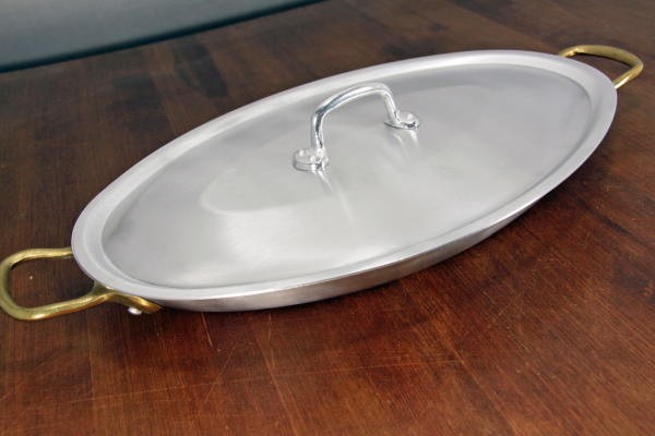 アルミ楕円両手鍋36cm アクアパッツァ鍋 パエリア鍋 オーバルパン 蓋