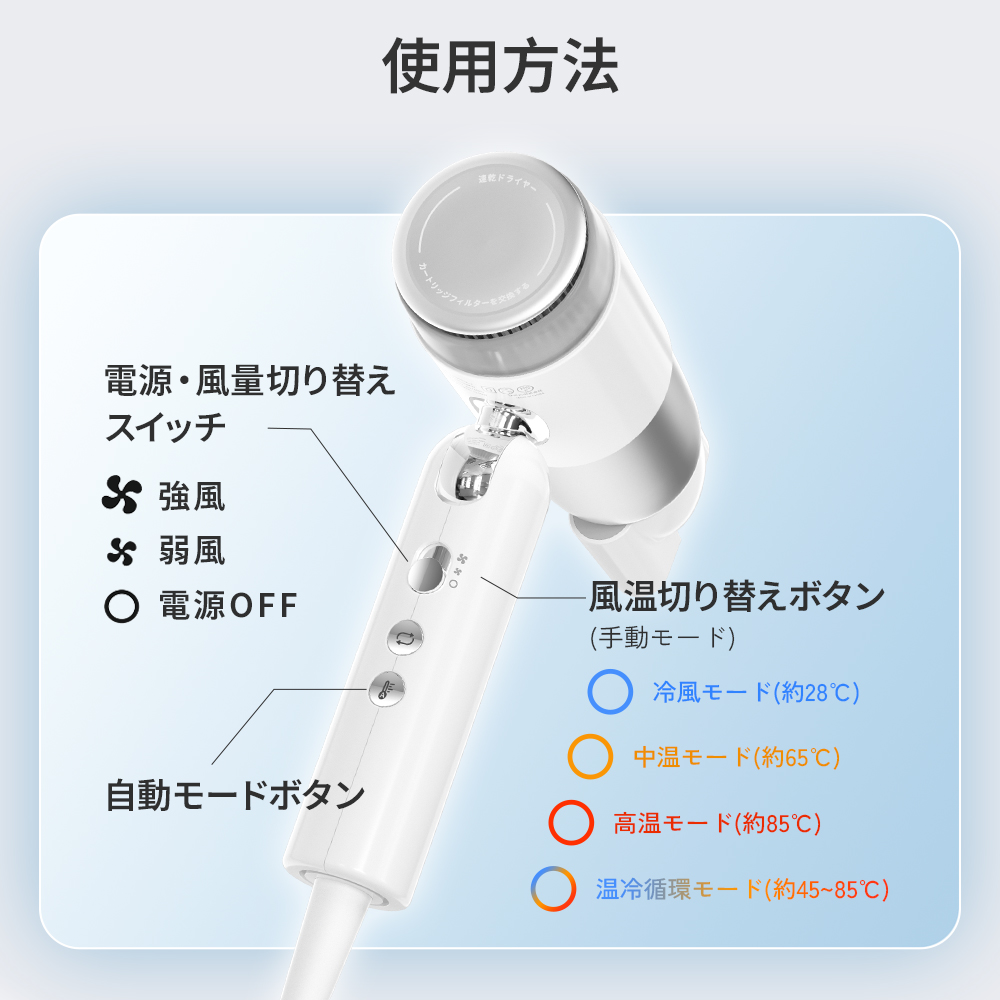 Sarlisi 高速度ヘアドライヤー ホワイト動作確認のみ 美品 速乾ヘアドライヤー｜Sarlisiの口コミ - スマートセンサー搭載の速乾力