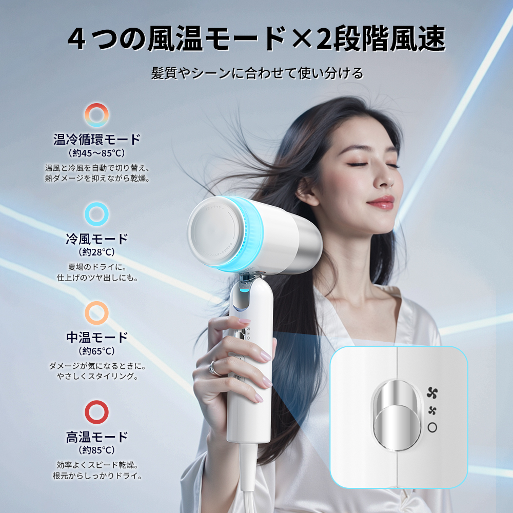 Sarlisi 新商品ドライヤー ヘアドライヤ ー 速乾 大風量 軽量 マイナス
