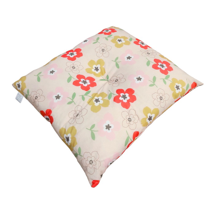 国産綿混座布団 銘仙判 フラワー柄 3色 約50x55x10cm 綿混プリント生地