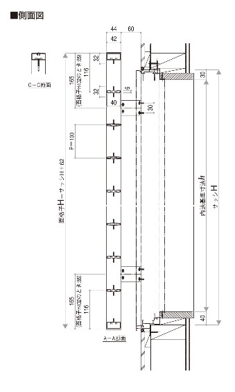 YKK スリム面格子 06007 W680×H832 窓まわり 面格子 横格子 防犯 防風 台風 目隠し よこ YKKAP_4