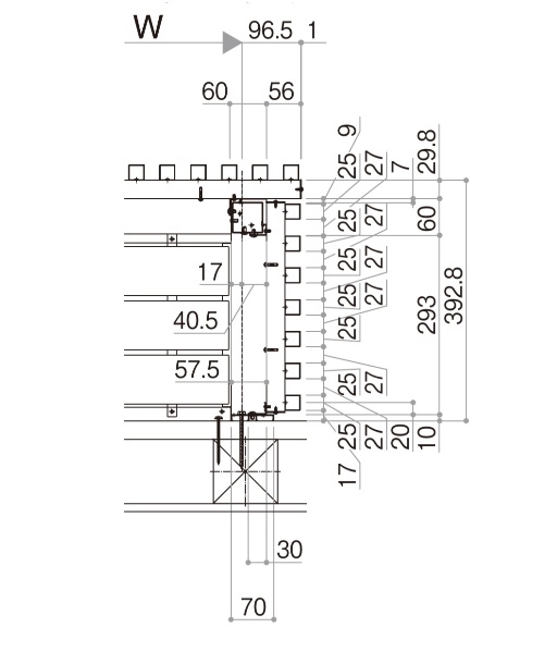 YKK ルシアスフラワーボックス 縦ストライプ 1303 W1353×H333 出幅413.5mm 壁付け 窓まわり 飾り 壁飾り ガーデニング_4