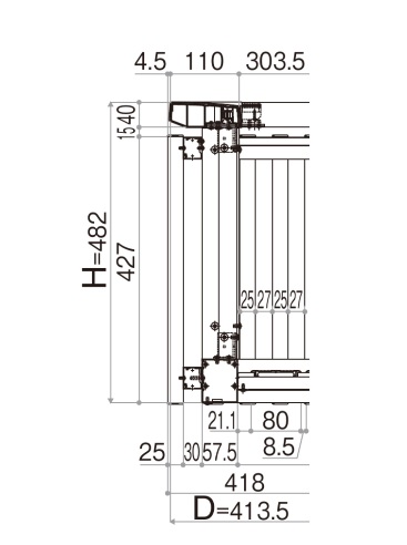 YKK ルシアスフラワーボックス 縦ストライプ 1303 W1353×H333 出幅413.5mm 壁付け 窓まわり 飾り 壁飾り ガーデニング_6