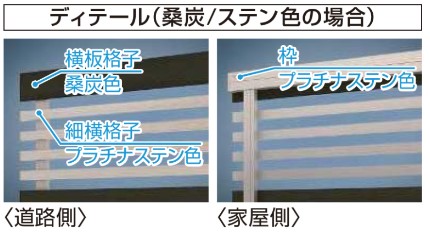 YKK YKKAP ルシアスフェンス H04型 T60 W2000×H600 フェンス 木調色 横板格子+細横格子 目隠し 玄関 入口 境界_1
