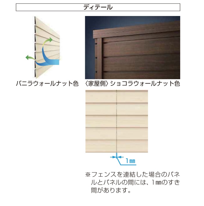 YKK YKKAP ルシアスフェンス H10型 T60 W2000×H600 フェンス 木調色 横ルーバー 目隠し 玄関 入口 境界 ガーデニング_1