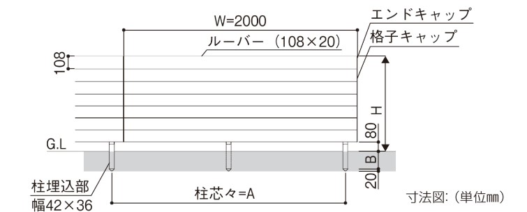 YKK YKKAP ルシアスフェンス H10型 T60 W2000×H600 フェンス 木調色 横ルーバー 目隠し 玄関 入口 境界 ガーデニング_5