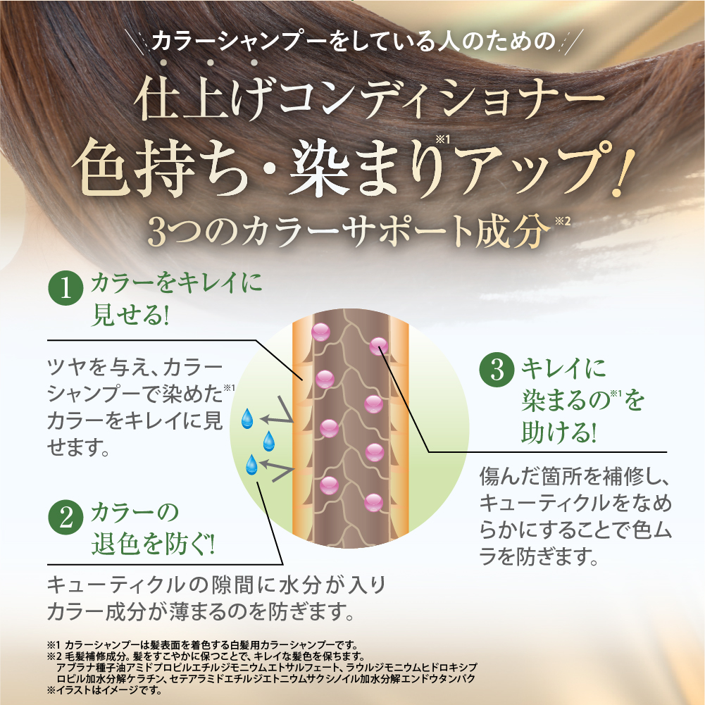 カラーシャンプーの色持ちアップ 『無添加 利尻カラーケアコンディショナーお徳用500ml』（女性用 男性用 しらが） 送料無料