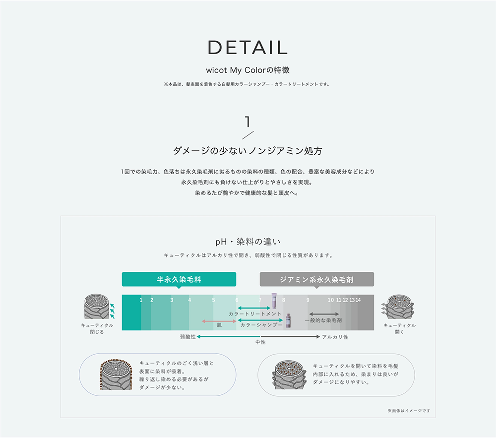 wicot My Color カラーシャンプー 200ml ダークブラウン ナチュラルブラック ヘアカラー 利尻昆布 白髪染め シャンプー 無添加 植物由来 カラーリング