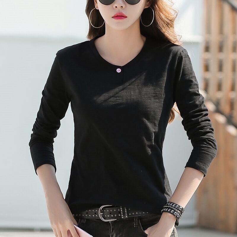 Tシャツ ロングTシャツ レディース 長袖 春秋 カットソー ス チュニック インナー 体型カバー カジュアル 柔らかい 無地 |  | 02