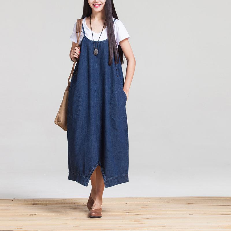 デニムサロペット オールインワン レディース 春夏 ワンピース ノースリーブ ゆったり サロペットパンツ ワイドパンツ ロングパンツ 九分丈 脚長 |  | 01