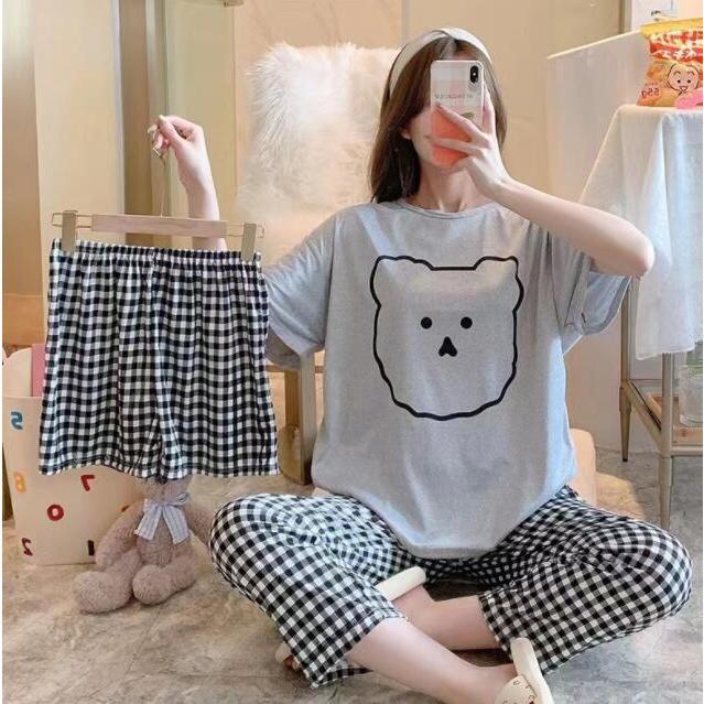 パジャマレディースルームウェア おしゃれ 綿 セットアップ 半袖 春 夏 柔らかく軽い薄手の快適Tシャツ 可愛い ゆったり シンプル寝巻き部屋着 |  | 04