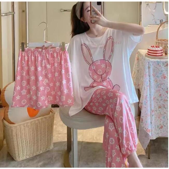 パジャマレディースルームウェア おしゃれ 綿 セットアップ 半袖 春 夏 柔らかく軽い薄手の快適Tシャツ 可愛い ゆったり シンプル寝巻き部屋着 |  | 05
