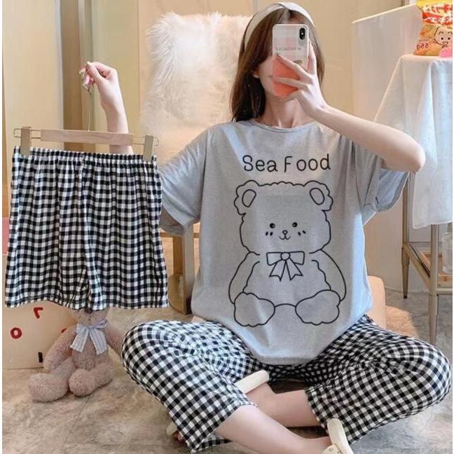 パジャマレディースルームウェア おしゃれ 綿 セットアップ 半袖 春 夏 柔らかく軽い薄手の快適Tシャツ 可愛い ゆったり シンプル寝巻き部屋着 |  | 09