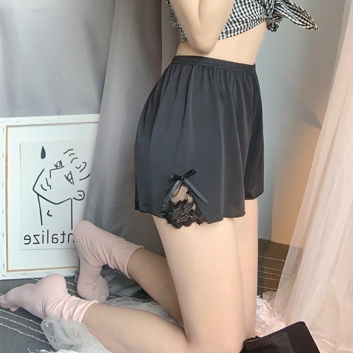 ショートパンツ ルームウェア レディース ペチコートパンツ レース 切り替え 短パン 部屋着 ペチパン リボン付き 見せパン |  | 02