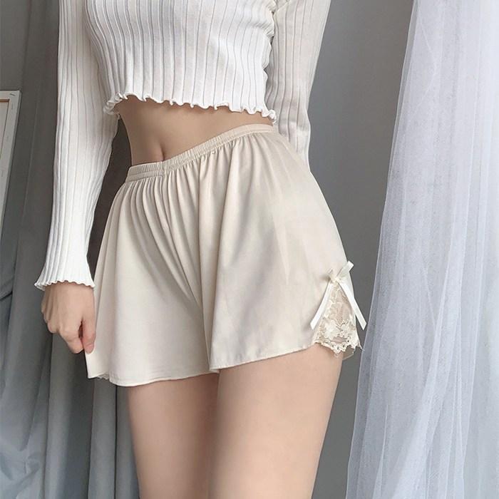 ショートパンツ ルームウェア レディース ペチコートパンツ レース 切り替え 短パン 部屋着 ペチパン リボン付き 見せパン |  | 03