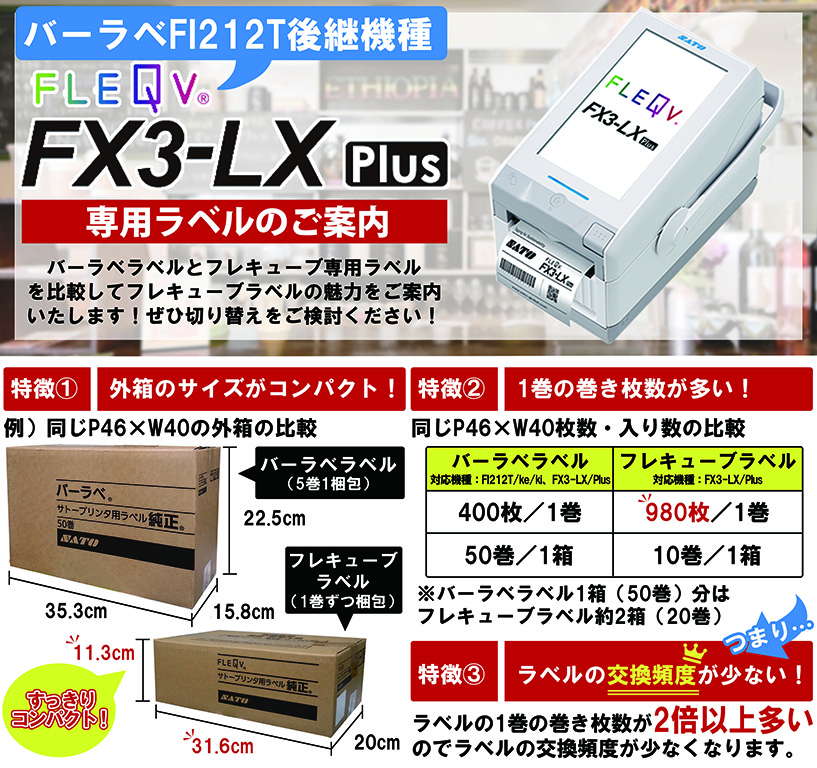 サトー バーラベラベル フレキューブラベル 46×40 50巻 サーマル 強粘