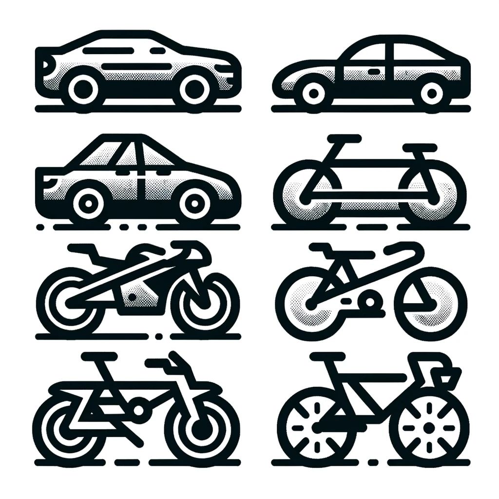 車、バイク、自転車