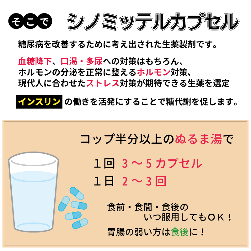 糖尿病 漢方薬 シノミッテル 450カプセル 血糖値 喉の渇き ホノミ 《第