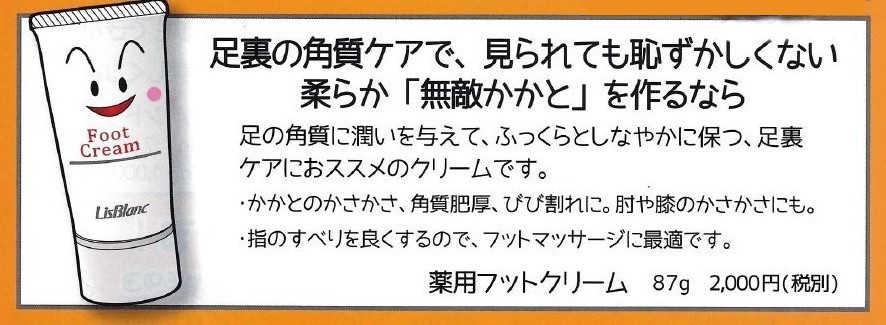 在庫限り フットケア かかとケア 角質 薬用フットクリーム 87g 保湿 足裏 マッサージクリーム 足専用《医薬部外品》〔リスブラン〕  :satuma0376:サツマ薬局 - 通販 - Yahoo!ショッピング