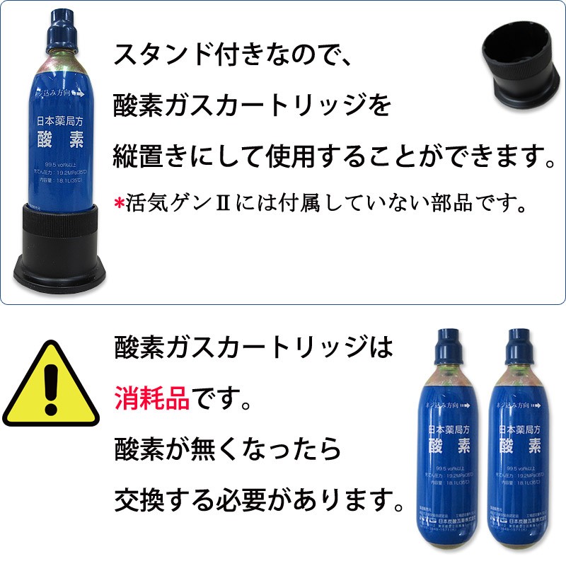 携帯酸素吸入器 活気ゲンOQ（残量表示機能あり・カートリッジ2本