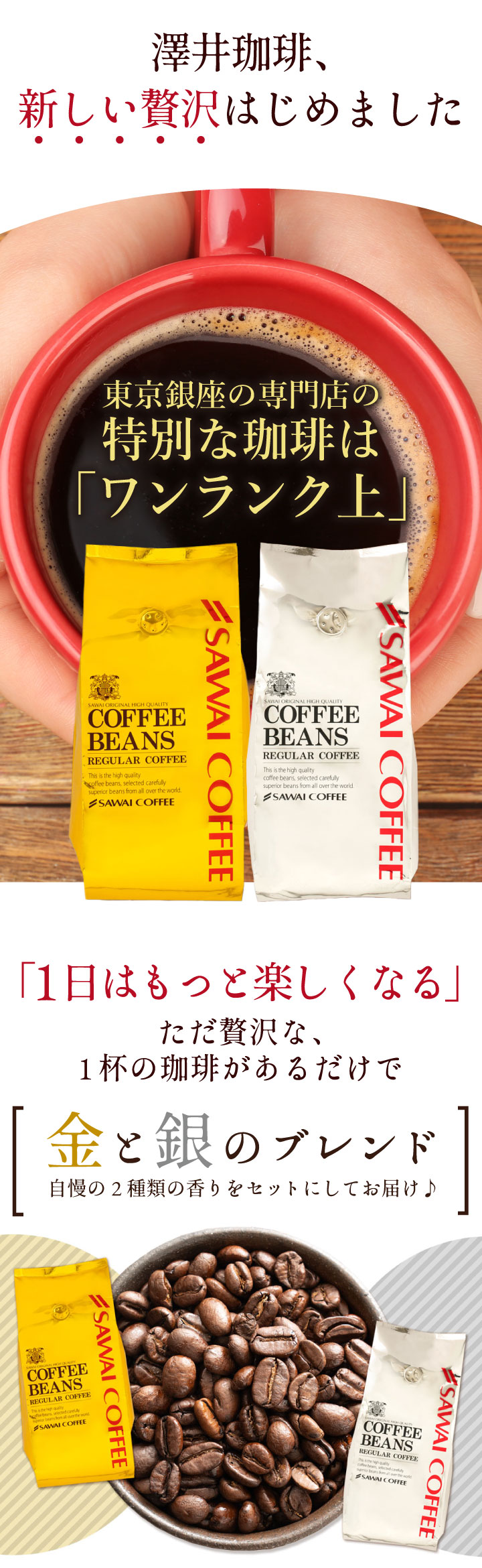 澤井珈琲 コーヒー 珈琲 コーヒー豆 珈琲豆 金と銀の 福袋 80杯分