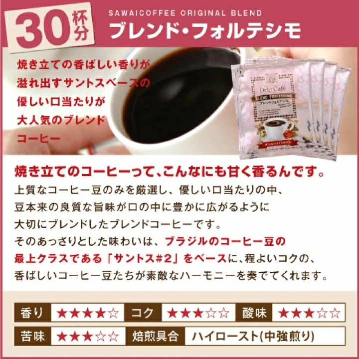 ブレンドフォルテシモ サントス#2 香ばしい 優しい口当たり