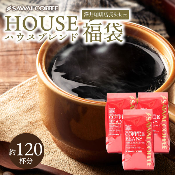 コーヒー 珈琲 コーヒー豆 珈琲豆 送料無料 コーヒー専門店の 120杯分 ハウスブレンド 福袋 グルメ