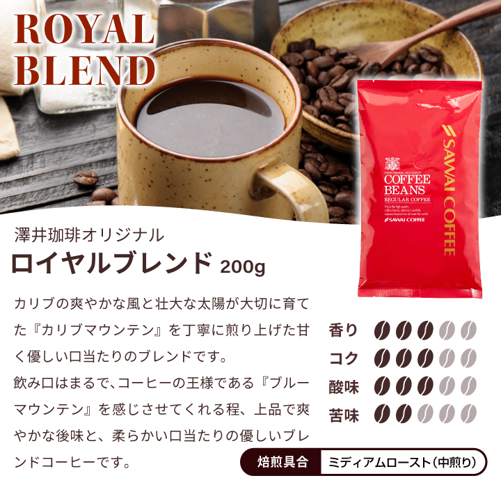 1001円ポッキリ コーヒー 豆 珈琲 珈琲豆 お試し 粉 澤井珈琲 ちょうどいいサイズの 20杯分 200g ロイヤルブレンド 【RDT】 【TSDT】 | 澤井珈琲 | 03