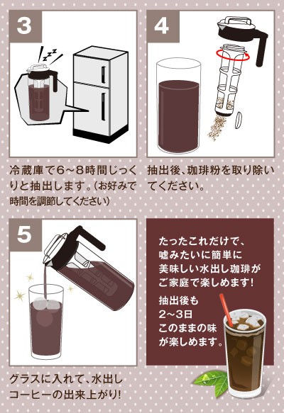 簡単に美味しい水出し珈琲が楽しめます