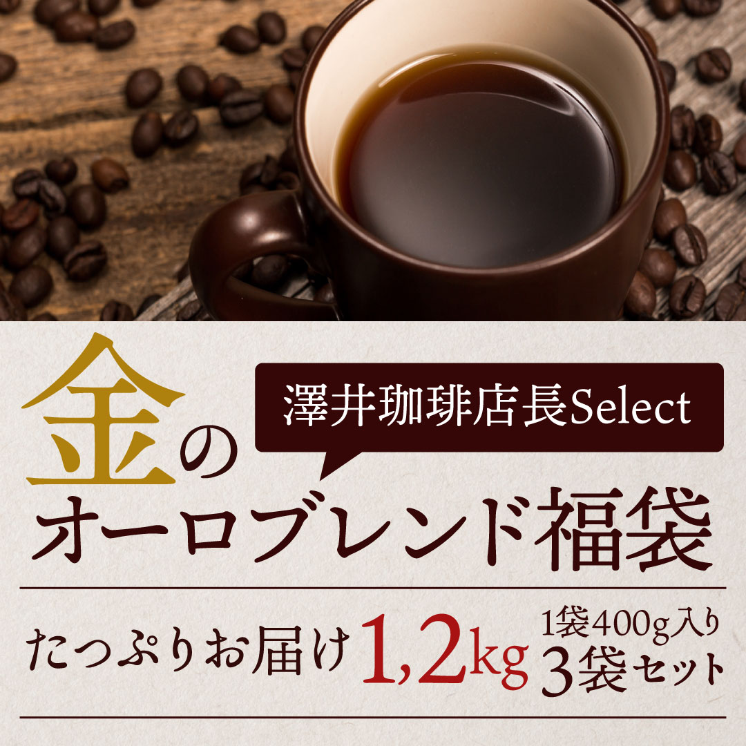 澤井珈琲 いまだけ＼半額 50%OFF／ コーヒー 豆 粉 1.2kg 400g×3袋 金