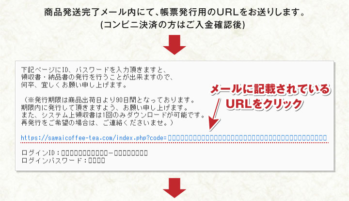 帳票メールをお送りいたします。