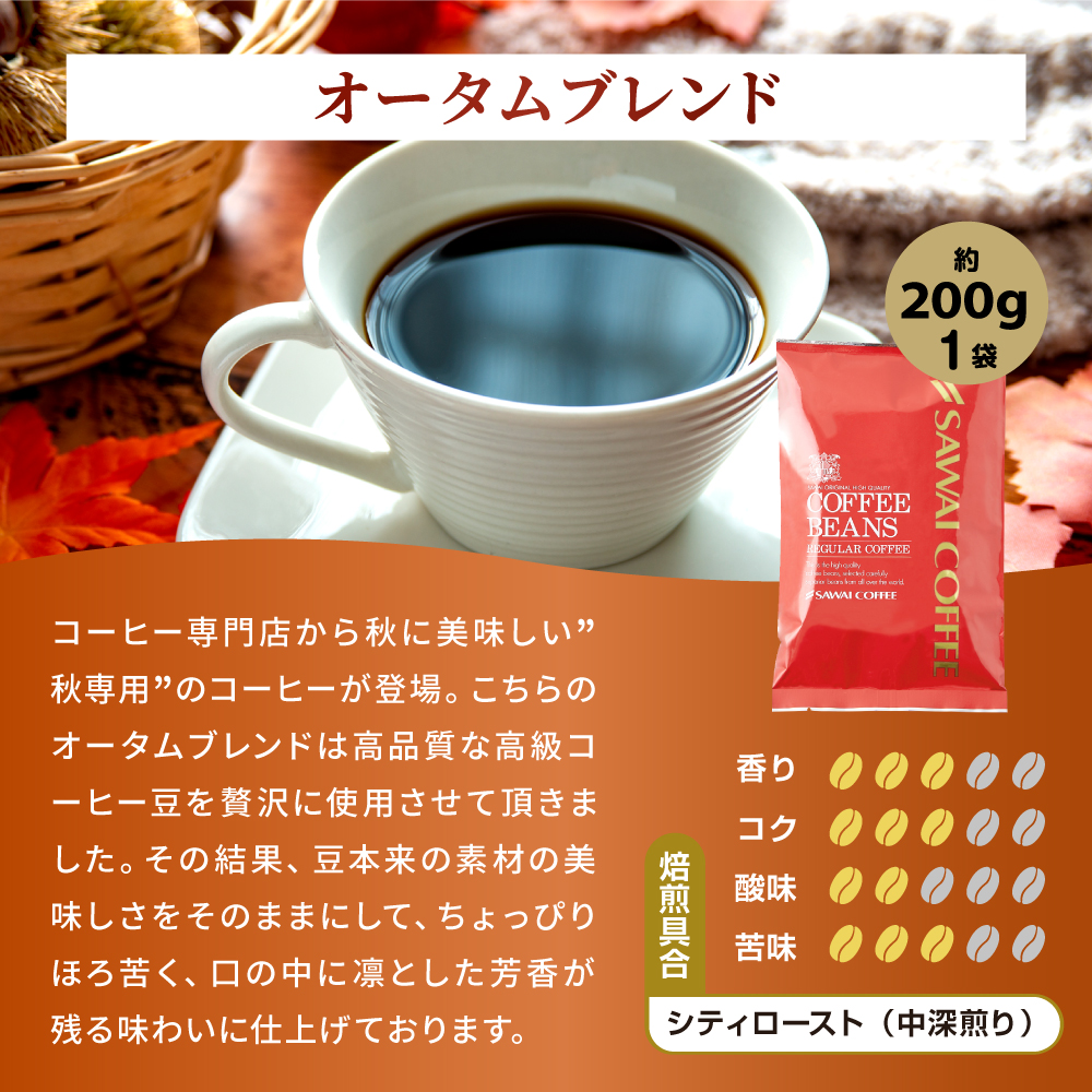澤井珈琲 コーヒー 飲み比べ 9月のおすすめレギュラー福袋 3種 600g