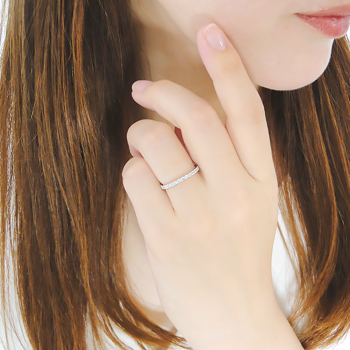 商品画像３ K18WG/PG/YG/Pt900 0.50ct ダイヤモンド フルエタニティリング