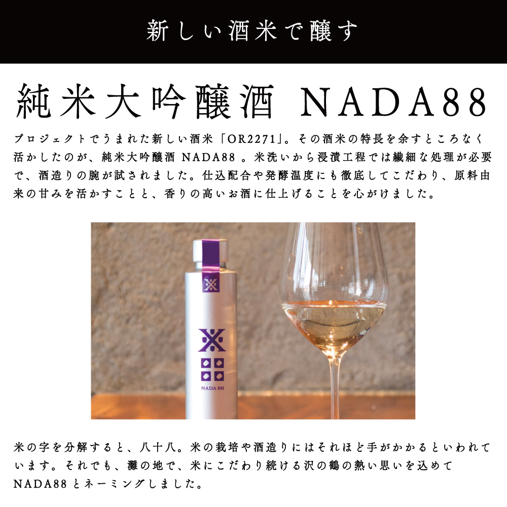 冬ギフト 沢の鶴 日本酒 ギフト NADA88 ナダハチジュウハチ 180ml 純米