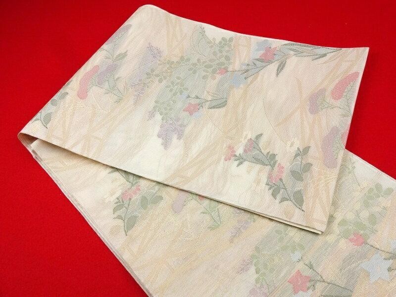 夏物お仕立て付き正絹 西陣織「幸美織物」謹製 紗 袋帯（六通柄）織柄 