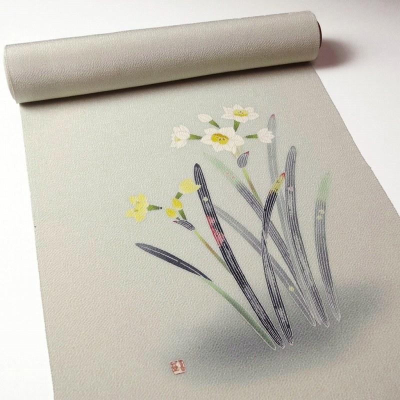 九寸名古屋帯 お仕立て付き人間国宝「羽田登喜男」氏作 正絹／浜