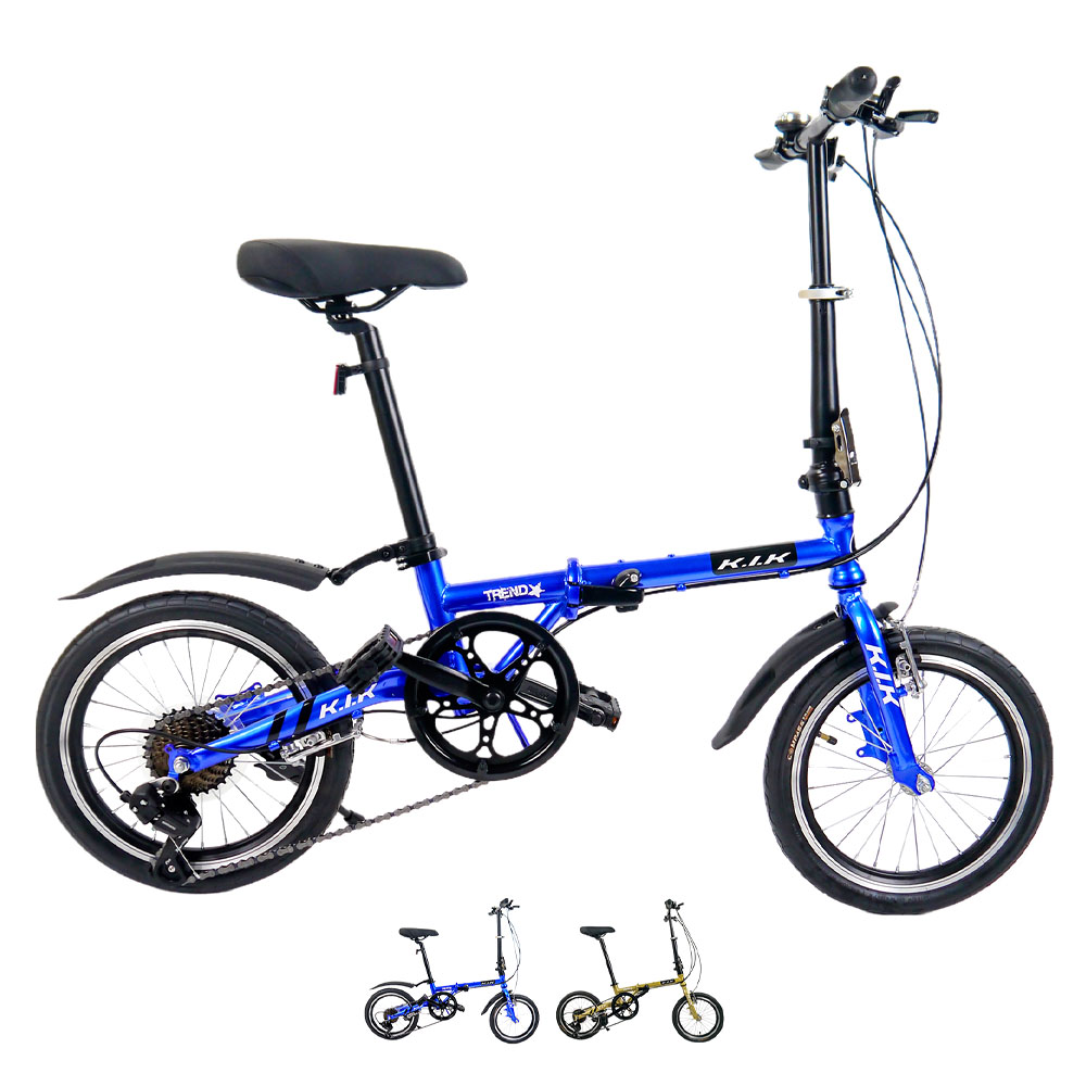 自転車 ミニベロ型自転車 折りたたみ 16インチ 6段変速 Vブレーキ 二重