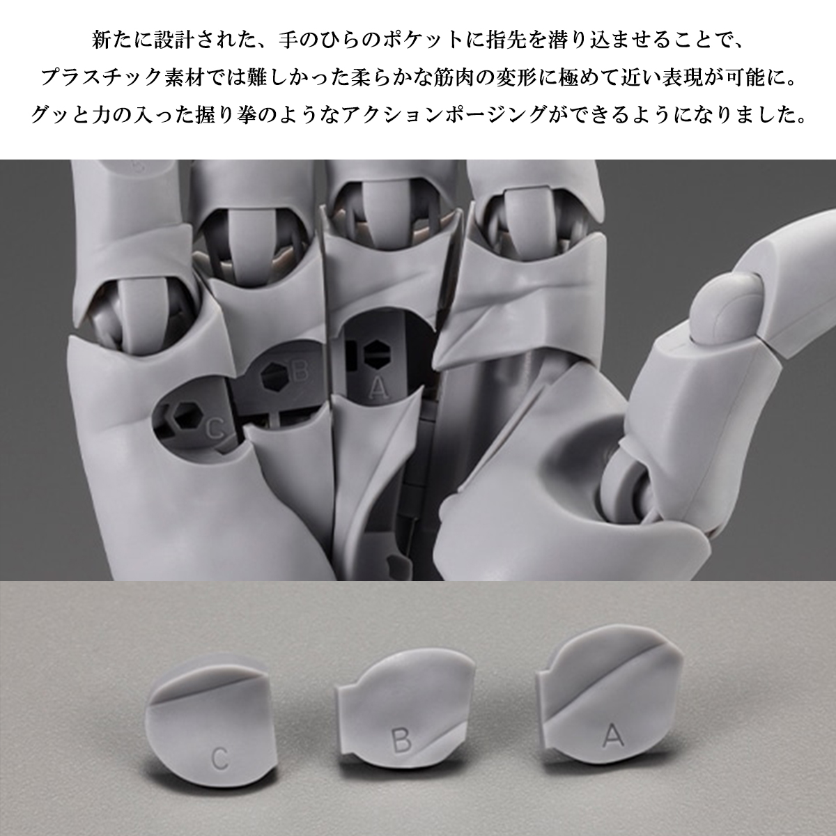 コトブキヤ（KOTOBUKIYA） 「R / GRAY」 ハンドモデル MEN'S 右手