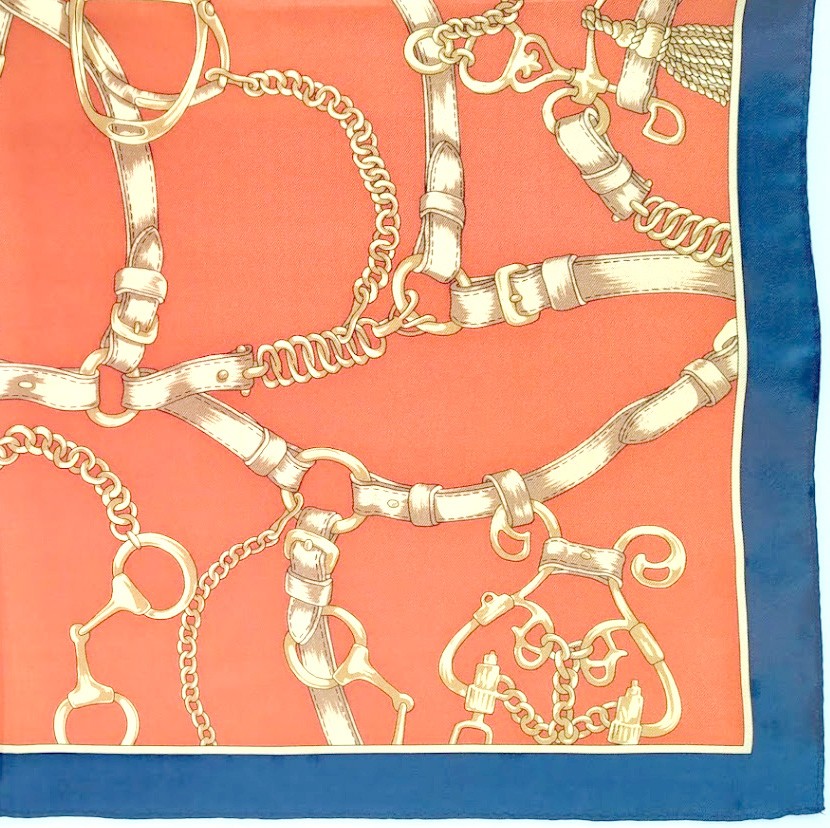 スカーフ シルク100％ 日本製 国産 ギフト スカーフコーデ スカーフの巻き方 プチサイズ 53cm  ベルト バッグ オレンジ ボルドー ウスブルー｜scarf-yosimasa｜02