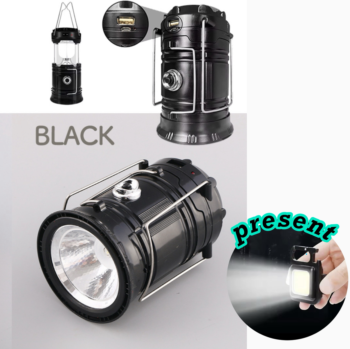 ledランタン 充電式 キャンプ ソーラー 懐中電灯 強力 USBソーラー充電 キャンプランタン LED 投光器 防災 災害用 |  | 01