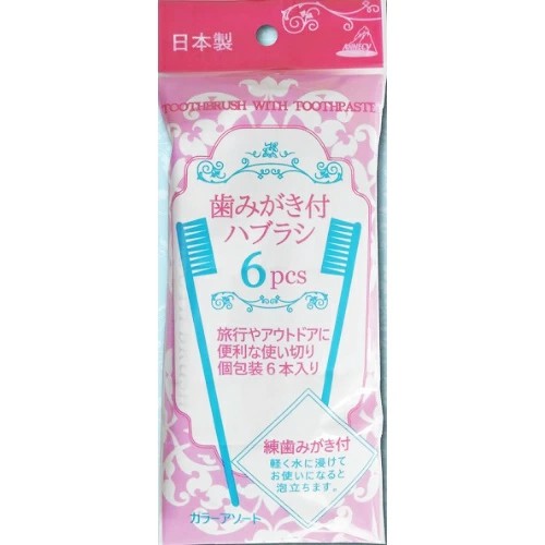 アヌシ 歯みがき付 ハブラシ (6本) 歯磨き付き歯ブラシ