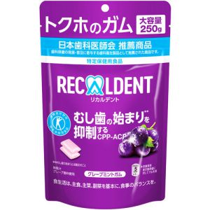 【在庫処分】 リカルデント グレープミントガム スタンドパウチ (250g) 菓子 ガム