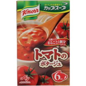 【在庫処分】 味の素 クノール カップスープ 完熟トマトまるごと1個分使ったポタージュ (6袋入) インスタントスープ