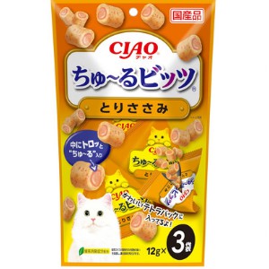 Yahoo! Yahoo!ショッピング(ヤフー ショッピング)【在庫処分】[59] いなば チャオ ちゅ〜るビッツ とりささみ （12g×3個） 猫 外はふっくら、中はちゅ〜る