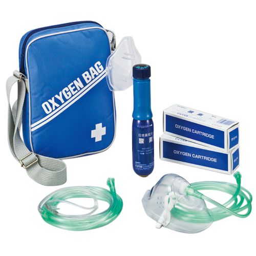携帯酸素吸入器 活気ゲンII (1台) 残量表示機能なし カートリッジ2本と携帯用バッグ付/小型 軽量 旅行 外出 医療機器
