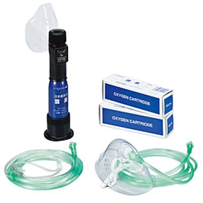 携帯酸素吸入器 活気ゲンOQ (1台) 残量表示機能あり カートリッジ2本付 家庭用 酸素ボンベ 医療機器