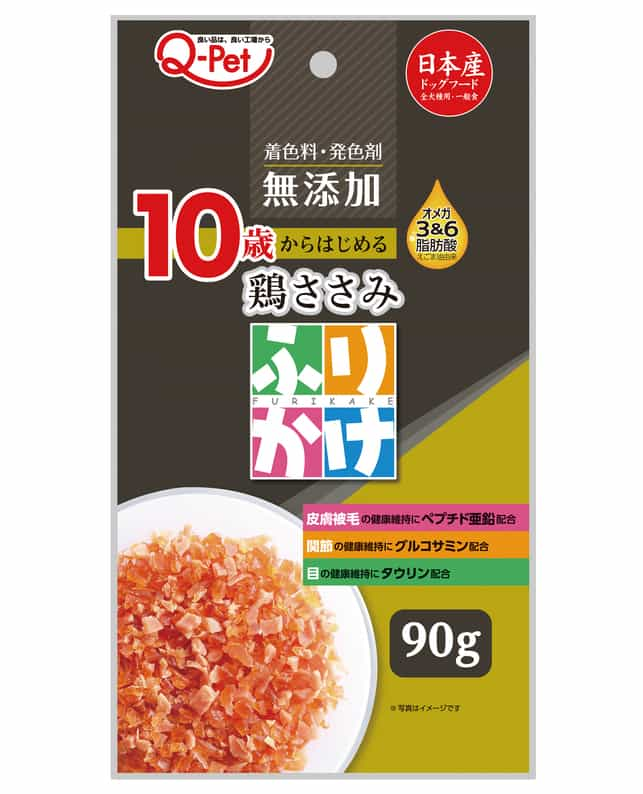 【在庫処分】[23]  賞味期限：2024年12月31日 九州ペットフード Q-Pet ふりかけ 10歳からの 鶏ささみ 日本産  (90g) ドッグフード キューペット 無添加 関節