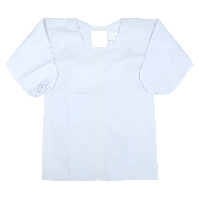 白衣 子供用 給食 かっぽう着 袖ありエプロン 120cm〜160cm (子供 給食白衣 小学生 給食衣 キッズ 学校 学校給食 かっぽうぎ 割烹着 配膳) (キッチン) (取寄せ)