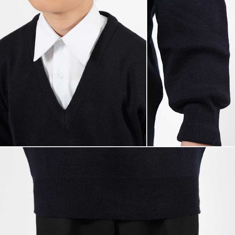 FIRST BEAT スクールニットVセーター M〜3L (制服 中学生 高校生 ニット ウォッシャブル スクールセーター 学生 黒 紺 丸洗いOK 毛玉ができにくい) (取寄せ)